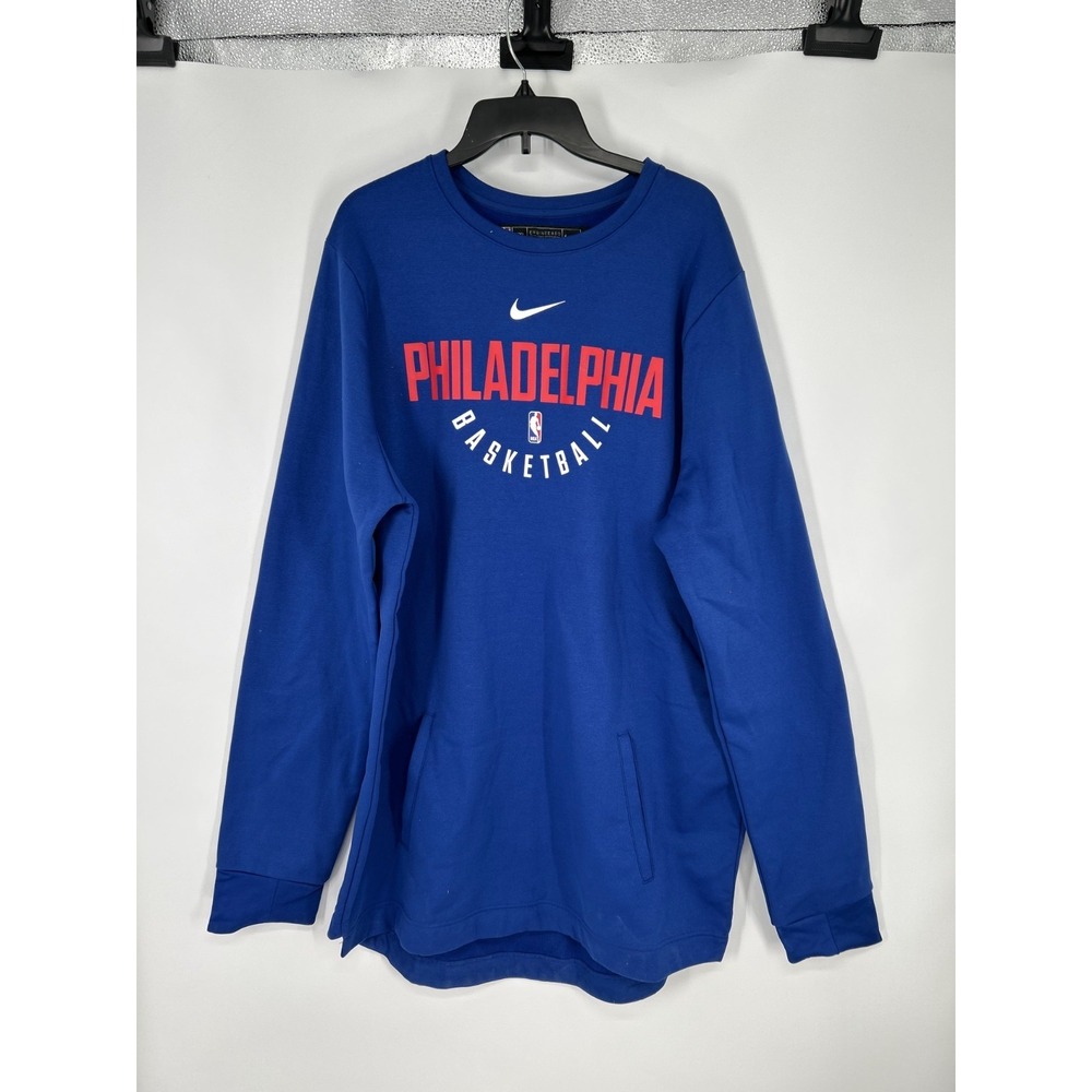 Nike Philadelphia 76ers Sweatshirt Dri Fit Crewneck‎ Center Swoosh 2XLT 2XL Tall